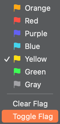 Screenshot of Apple Mail Flag Colors