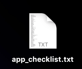 Sreenshot of text file on desktop