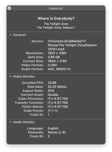 Twilight Zone Video Properties